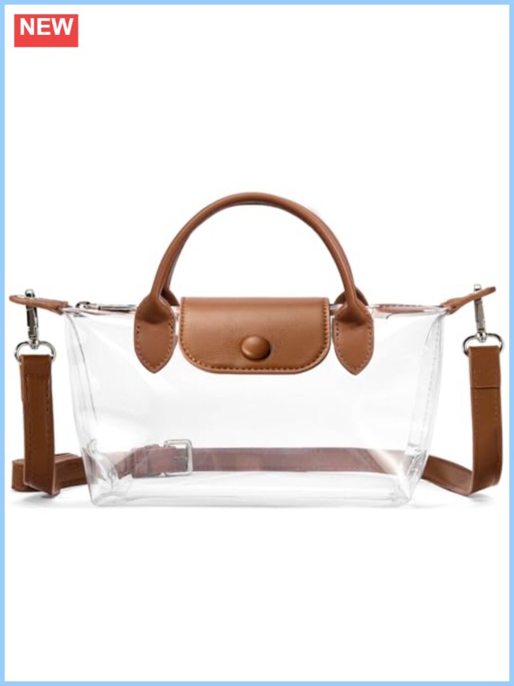 Small Clear Crossbody Bag Stadium Approved PVC Purse for Events